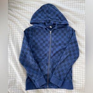Tea Collection Navy & Indigo Check Zip Hoodie